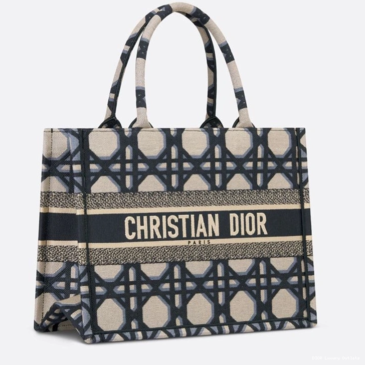 Cheap Motif Book Dior Tote Macrocannage Canvas Blue 0816 Luxury